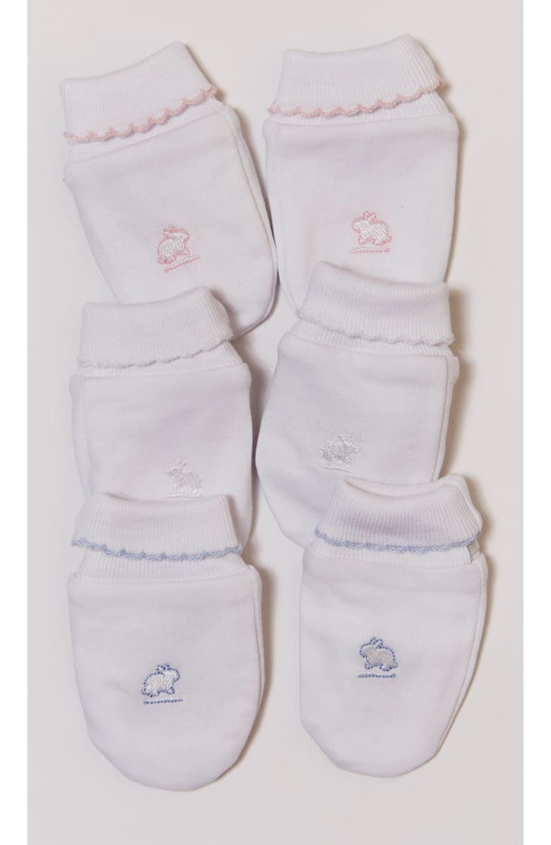 Babycottons Premium Peruvian Pima Cotton Logo Mittens for Infant, Alternate, color, White
