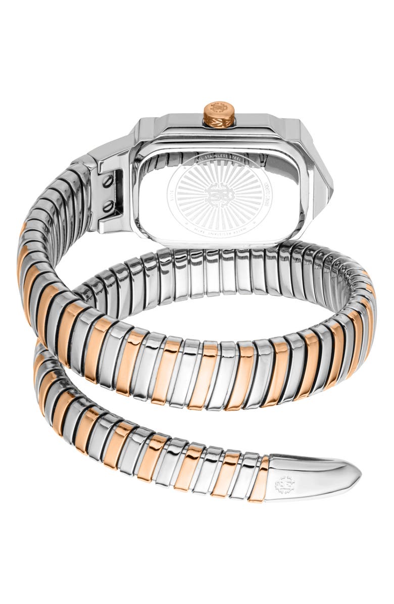 Roberto Cavalli Vera Snake Wraparound Bracelet Watch, 22mm x 32mm, Alternate, color,