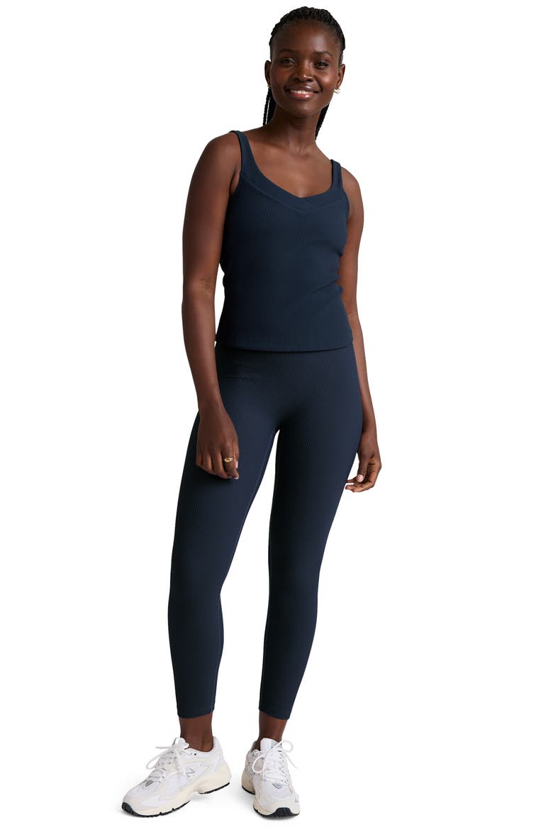 Impulse Ribbed Classic Performance Tank, Alternate, color, NOCTURNAL NAVY