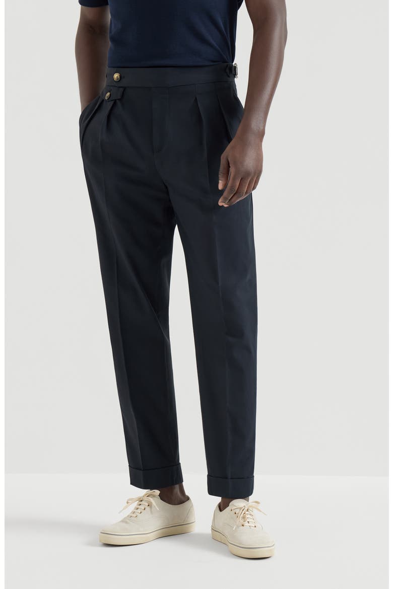 Cotton twill trousers, Main, color, Navy Blue