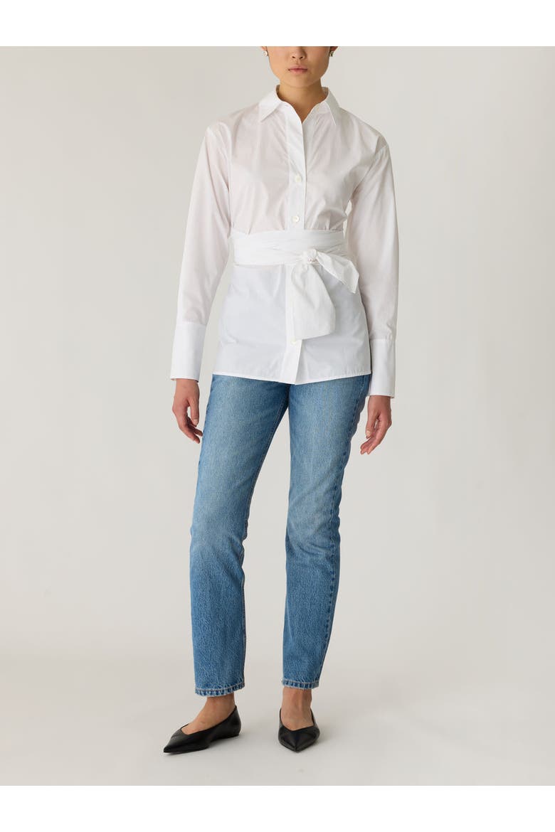 Poplin Wrap Blouse, Main, color, MILK