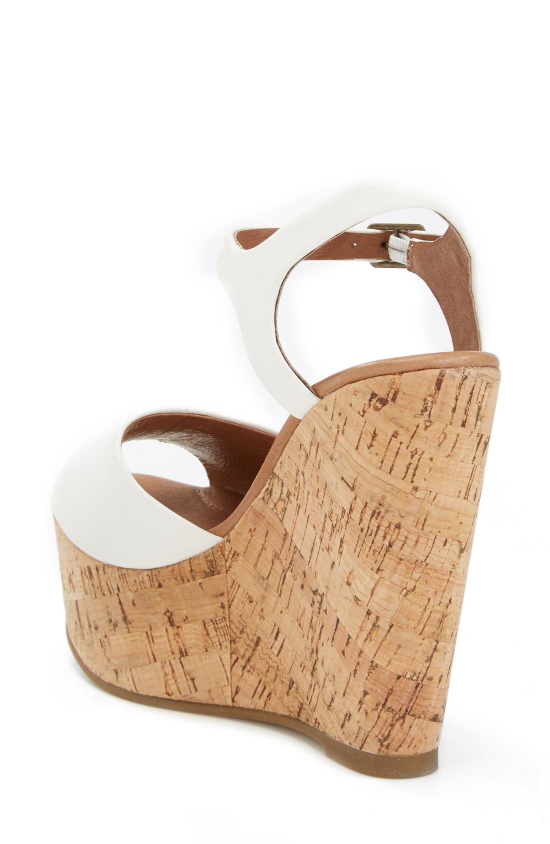 'Korkey' Ankle Strap Wedge Platform Sandal, Alternate, color, WHITE