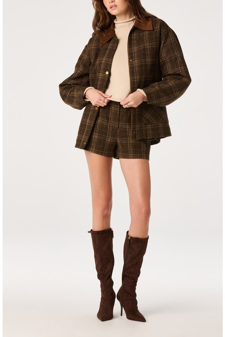 Wynn Plaid Shorts, Alternate, color, BROWN PLAID