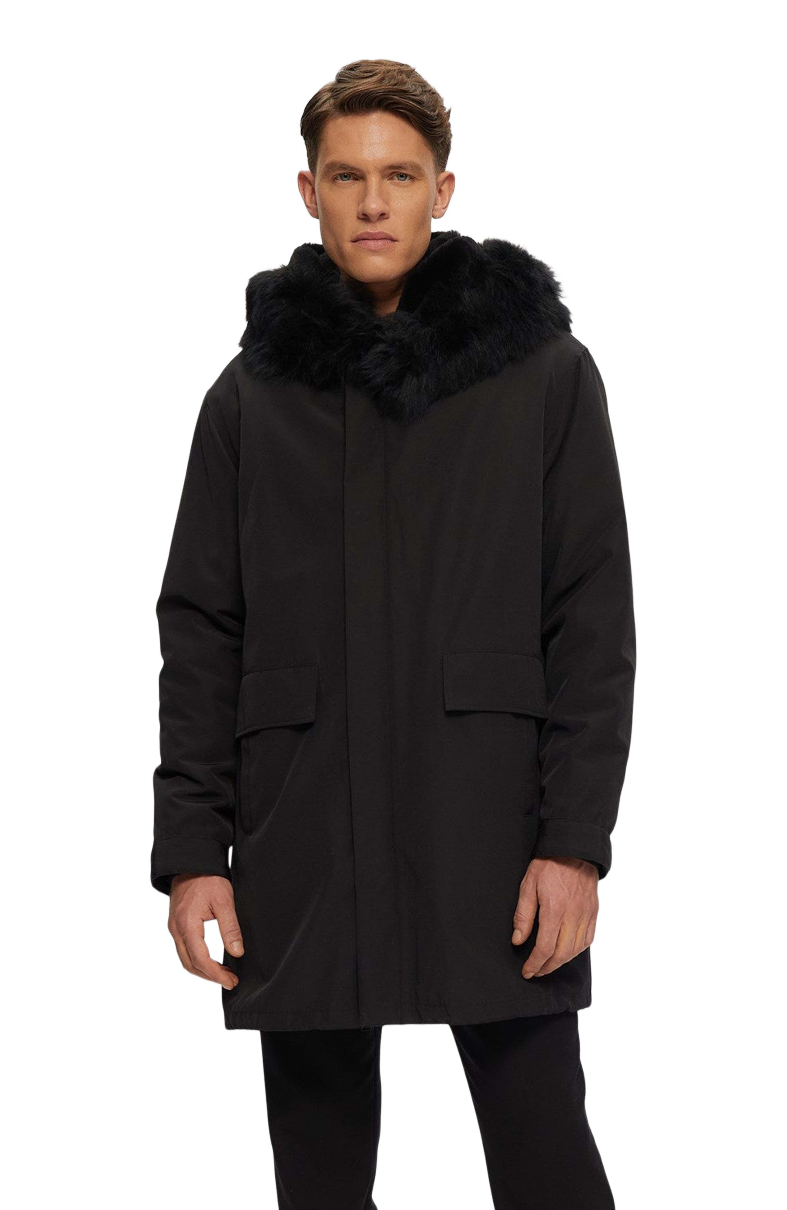 Parka With Genuine Shearling Trim
