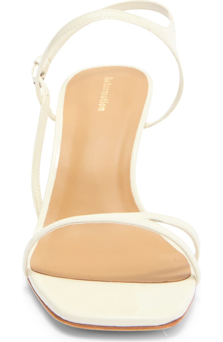 Reformation Genni Strappy Sandal, Alternate, color, White Patent
