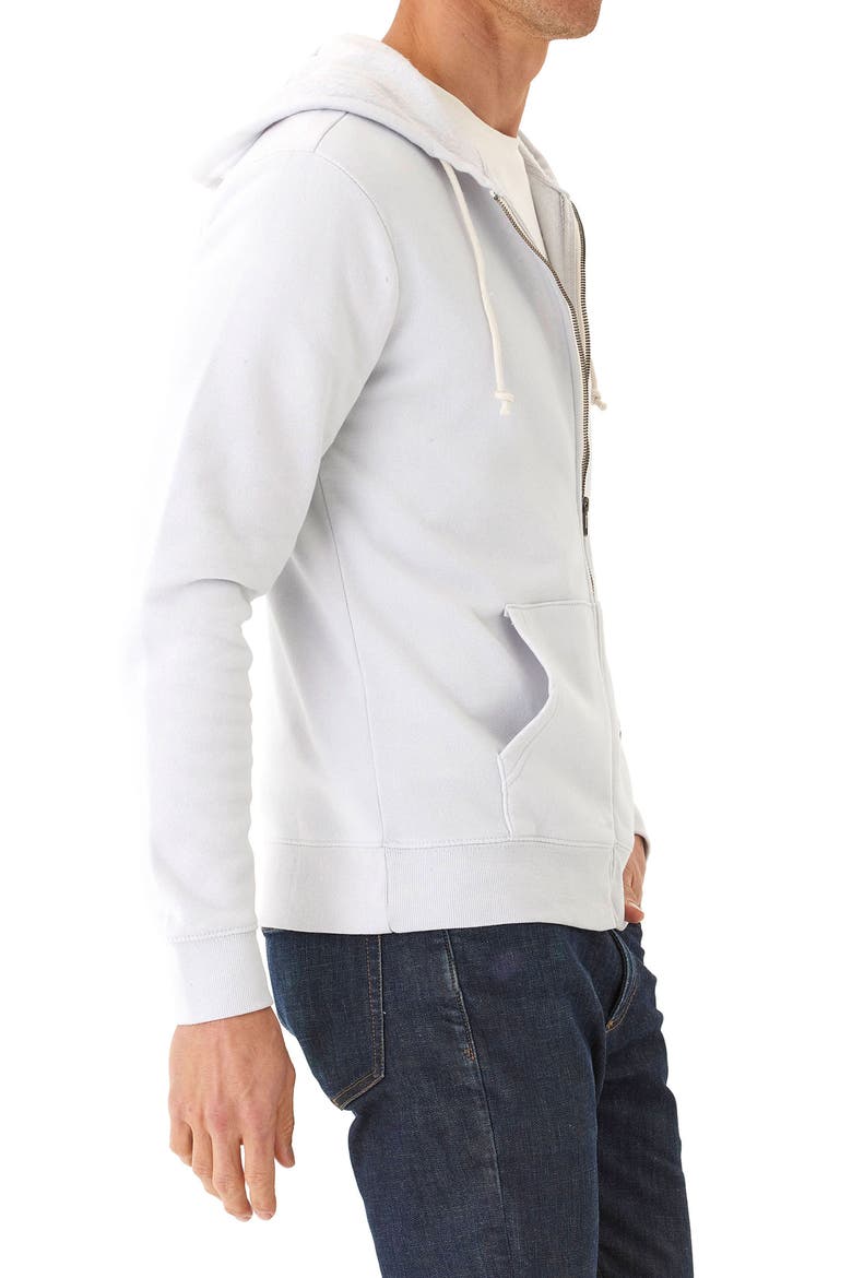 Jordyn Mineral Wash Cotton Blend Fleece Zip Hoodie, Alternate, color, SEAMIST