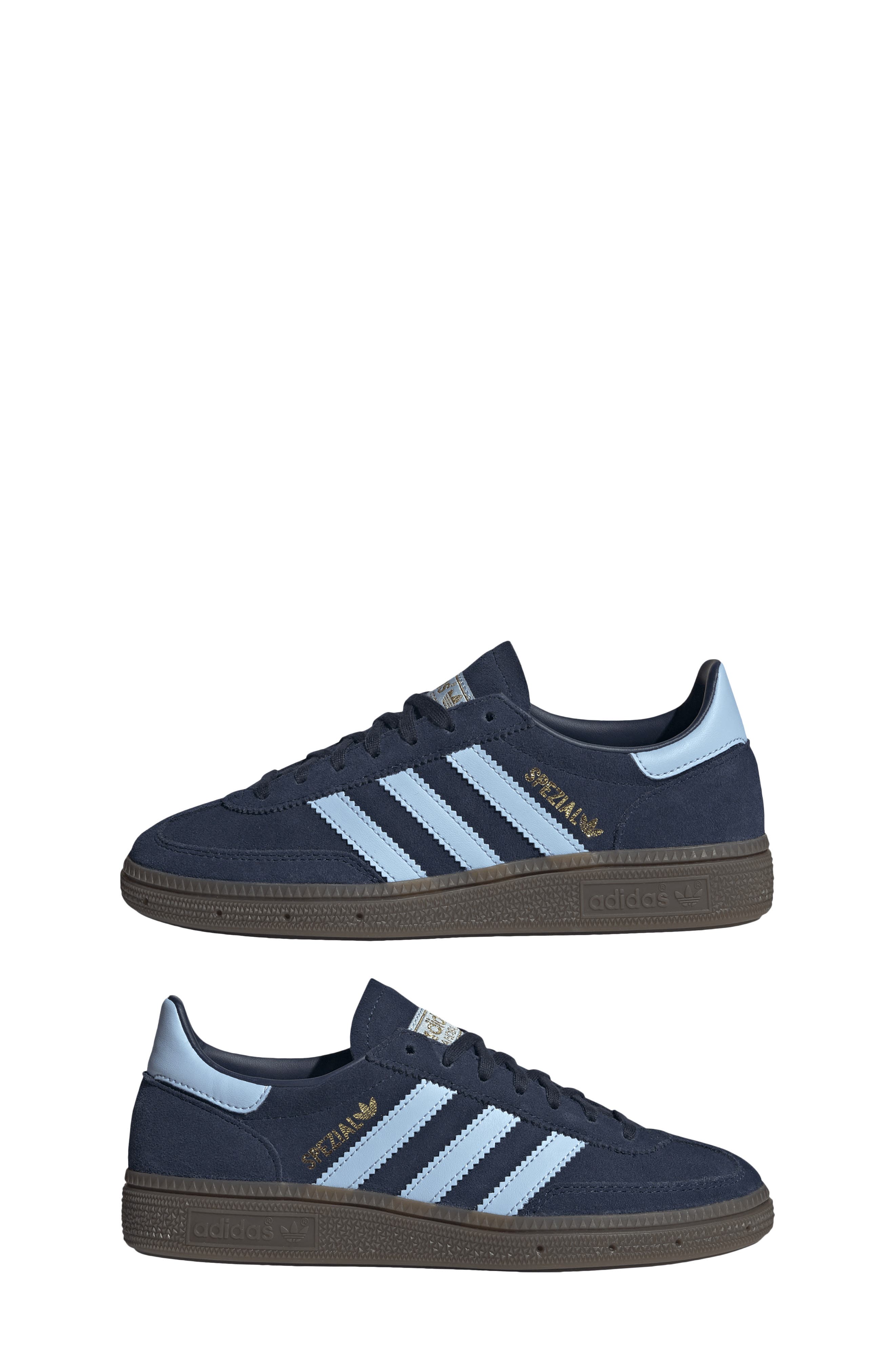 adidas Kids' Handball Spezial Sneaker, Alternate, color, Collegiate Navy/Clear Sky/Gum