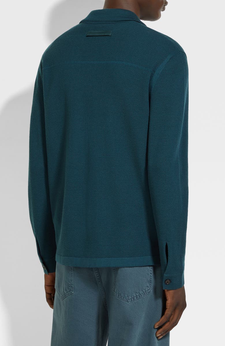 ZEGNA Wool Cardigan, Alternate, color, Dark Green Solid