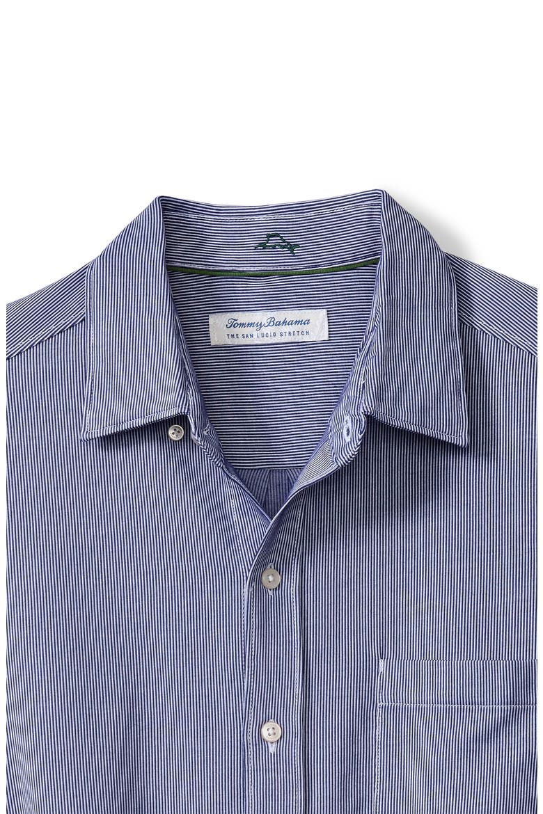 San Lucio Sol Stripe IslandZone® Cotton Blend Button-Up Shirt, Alternate, color, KINGDOM BLUE