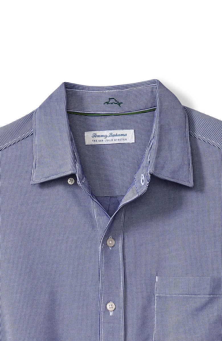 Tommy Bahama San Lucio Sol Stripe IslandZone<sup>®</sup> Cotton Blend Button-Up Shirt, Alternate, color, Kingdom Blue