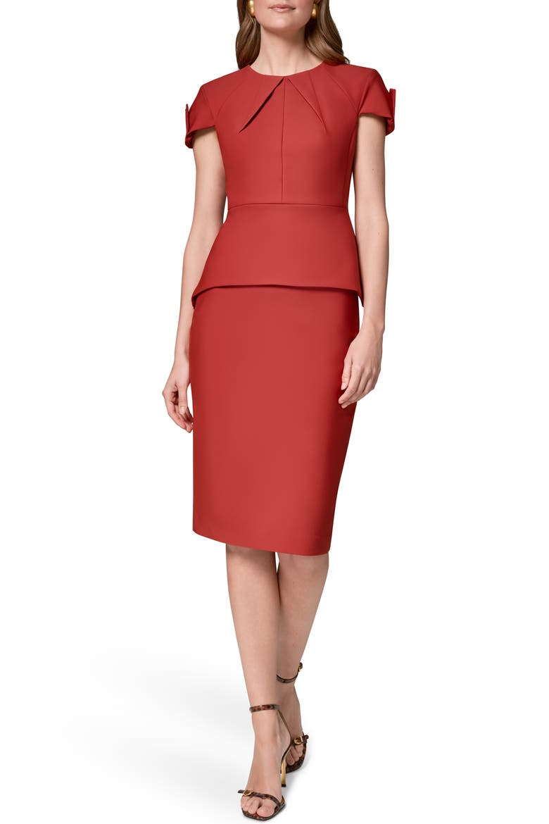 Structured Peplum Top, Alternate, color, SUNBAKED