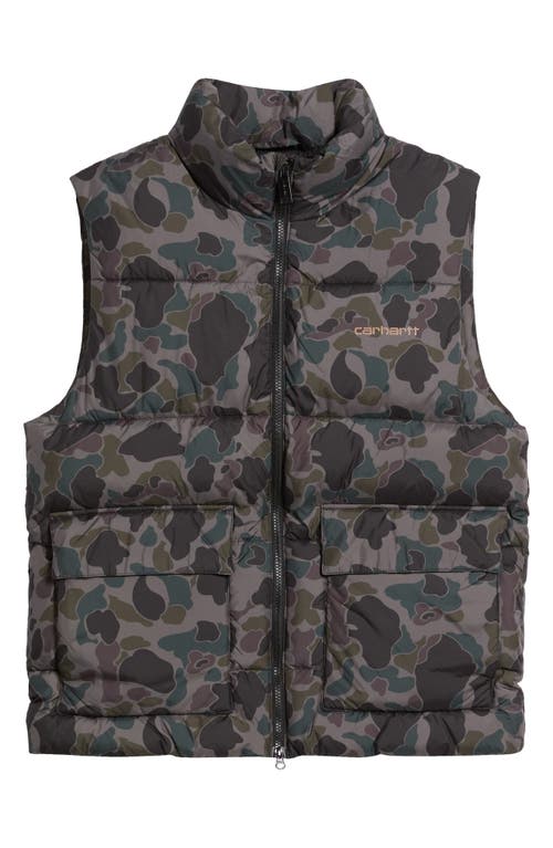 Carhartt Work In Progress Springfield Taffeta Recycled Polyester Vest In Camo Duck Grey Hamilton Brown