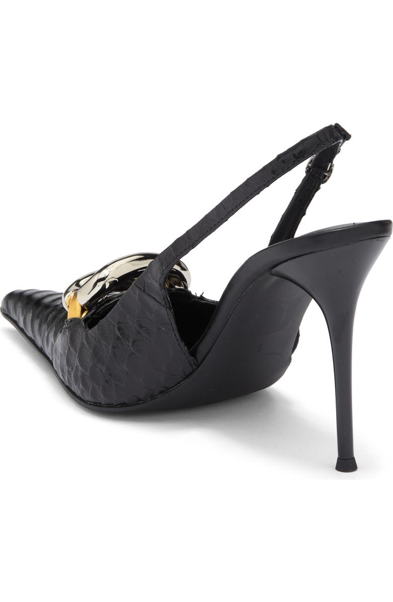 Jeffrey Campbell Enterprise Pointed Toe Slingback Pump, Alternate, color, Black Snake Combo