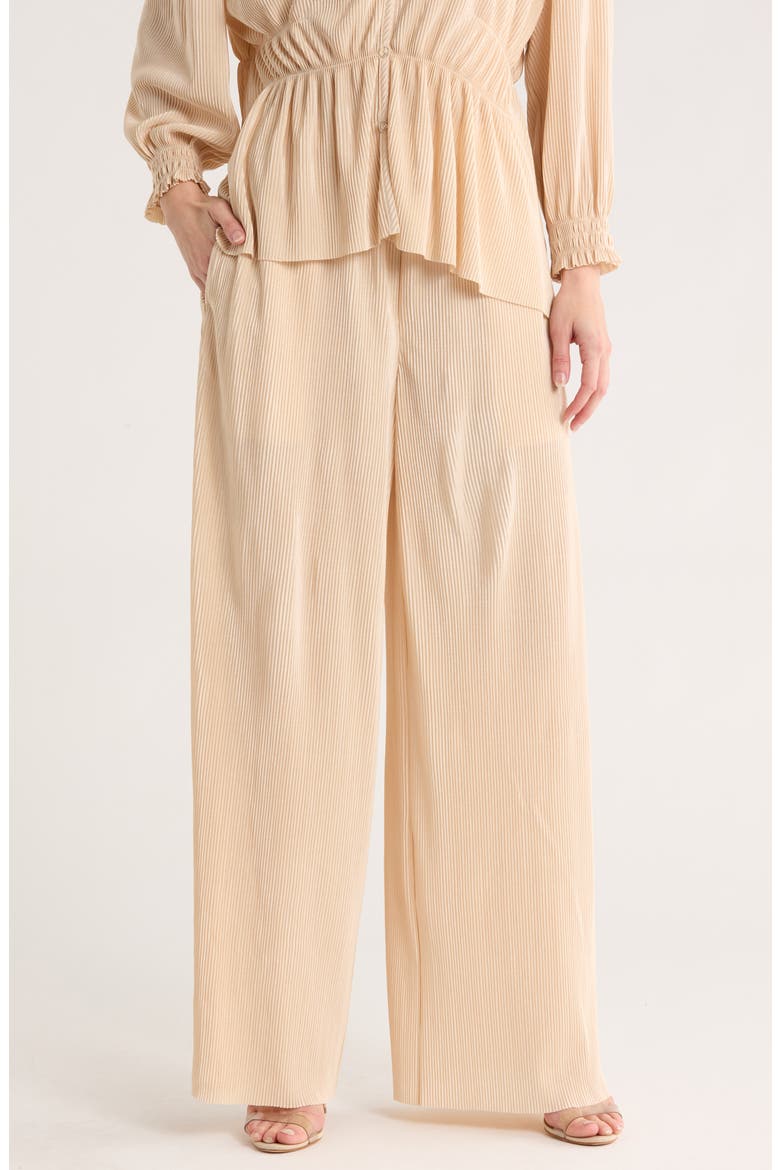 Plissé Charmeuse Pull-On Pants, Main, color, CHAMPAGNE