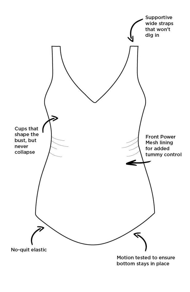 Swimsuits for All Dotted Sarong Front One Piece Swimsuit, Alternate, color, Engineered Rain