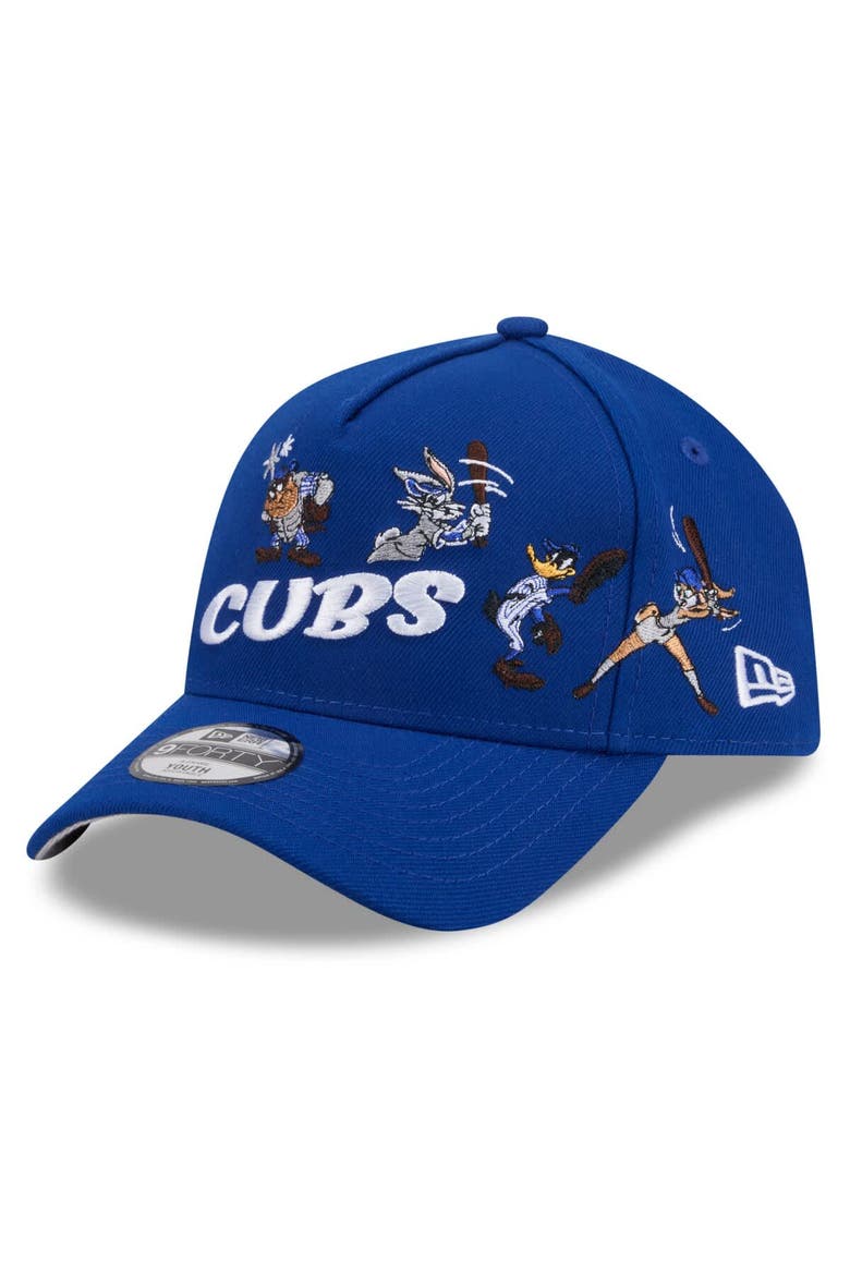 Youth New Era Royal Chicago Cubs Looney Tunes A-Frame 9FORTY Adjustable Hat, Alternate, color, Royal