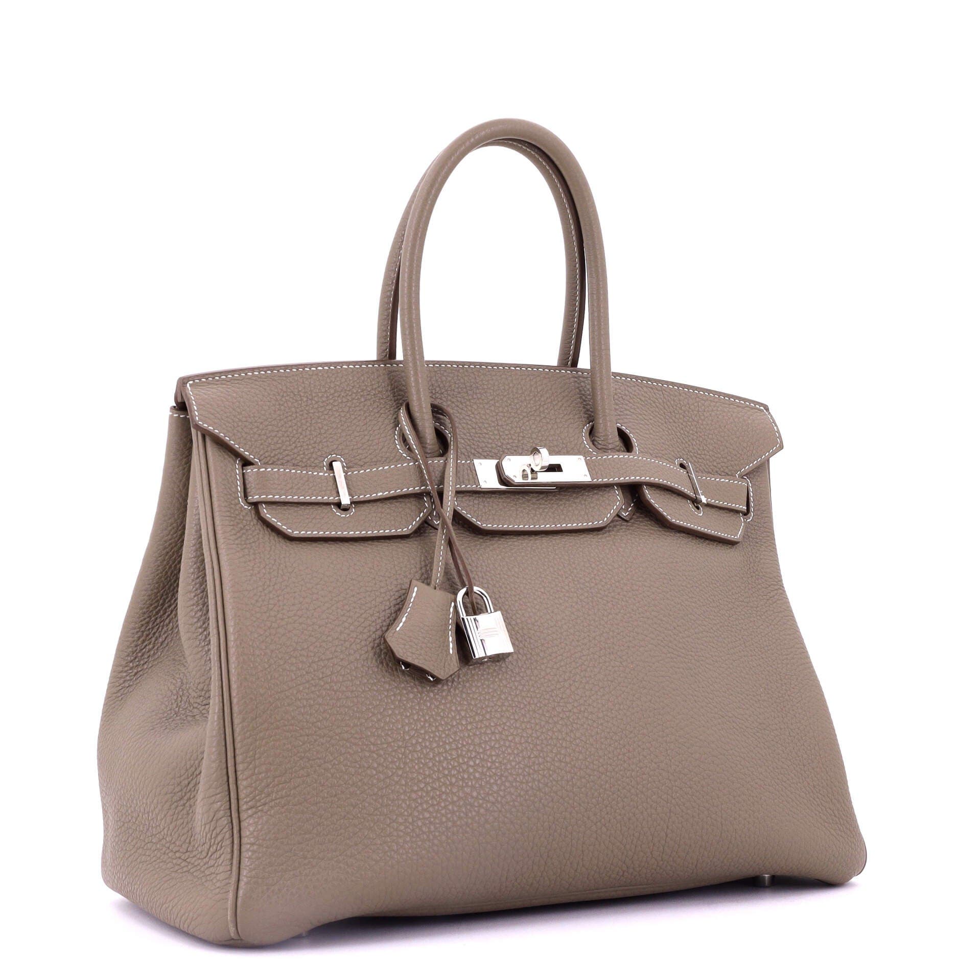 Pre-Owned Hermes Birkin Handbag Grey Togo with Palladium Hardware 35, Alternate, color, 