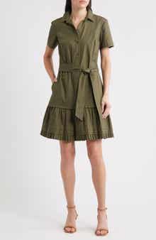 Eliza J Short Sleeve Cotton Shirtdress