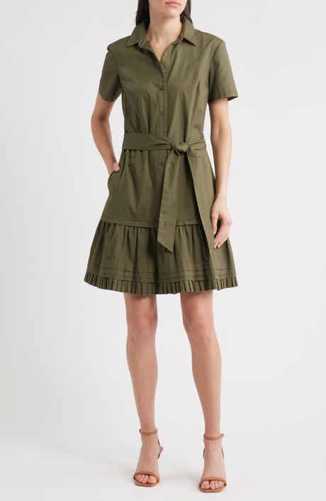 Eliza J Short Sleeve Cotton Shirtdress