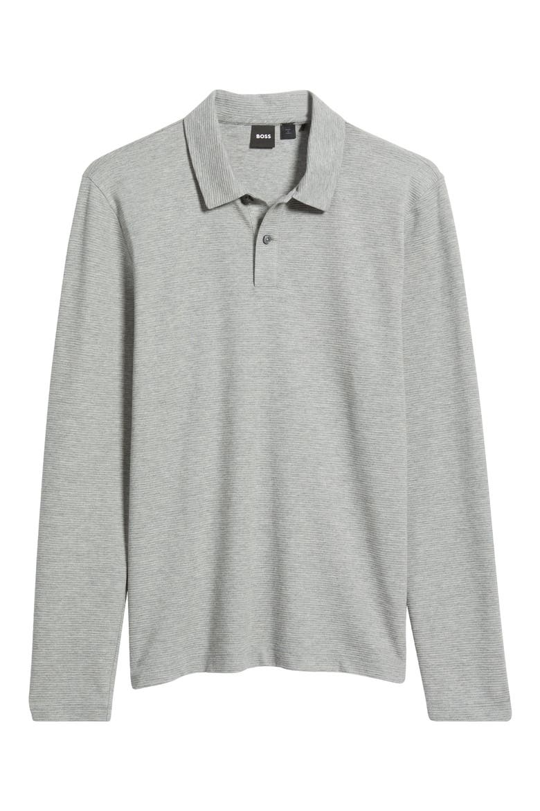 Pleins Long Sleeve Polo, Alternate, color, SILVER