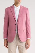 Nautica Pink Windowpane Plaid Stretch Sport Coat