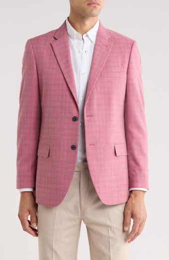 Nautica Pink Windowpane Plaid Stretch Sport Coat