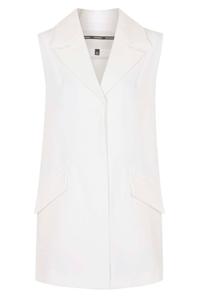 Swingy Crepe Vest, Alternate, color, WHITE