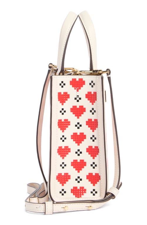 Kate Spade New York Manhattan Pixel Hearts Mini Tote In White