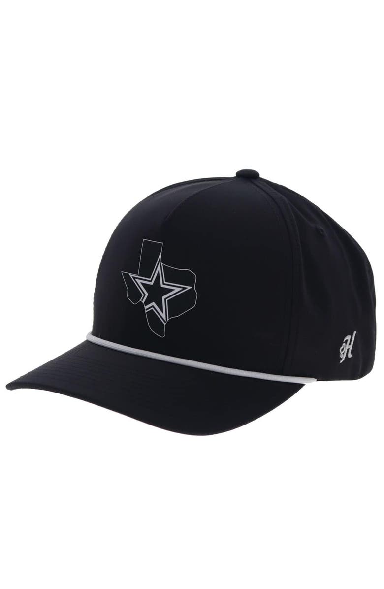 HOOEY Men's HOOey  Black Dallas Cowboys Texas Logo Rope Adjustable Hat, Main, color, Black