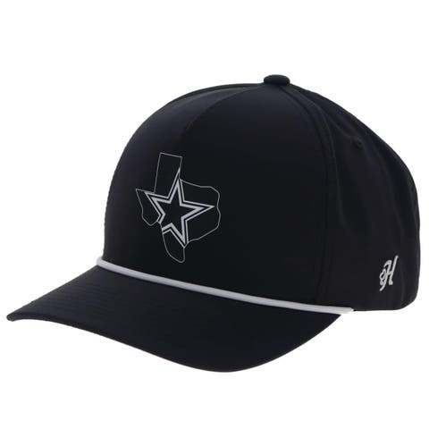 Men's HOOey  Black Dallas Cowboys Texas Logo Rope Adjustable Hat