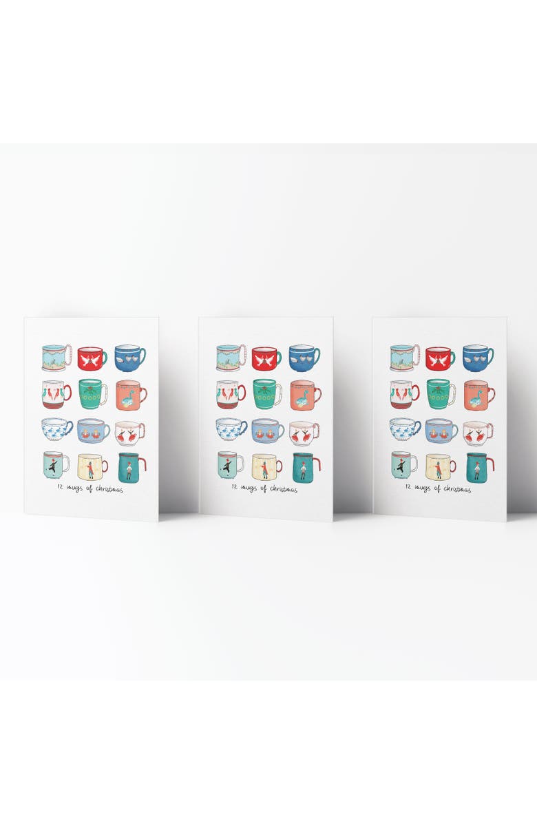 Ramus & Co Winter/Holiday Greeting Card Pack Sets (3 ct) 12 Mugs of Christmas, Main, color, Multi-Pack