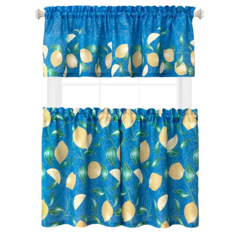 Mediterranean Zest 3-piece Kitchen Curtain Tier Set & Valance