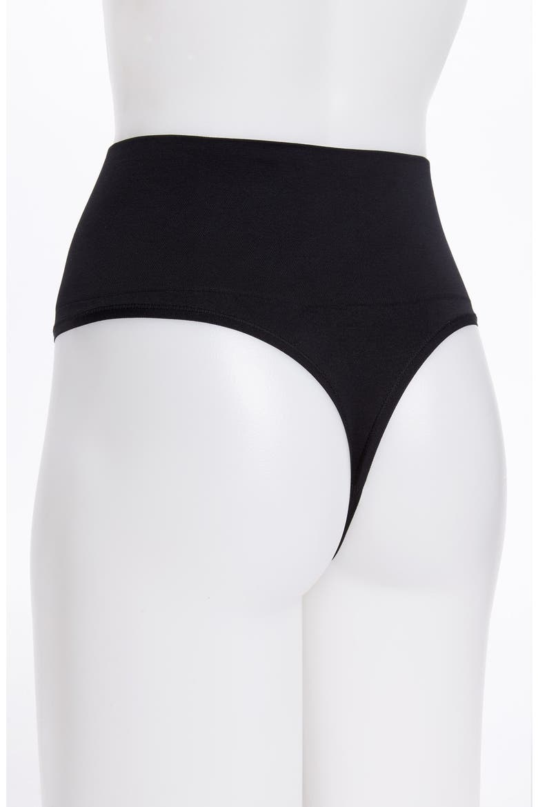 'Jasmine' Shaping Thong, Alternate, color, BLACK