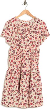 beachlunchlounge Women's Camila Floral Flutter Sleeve Dress