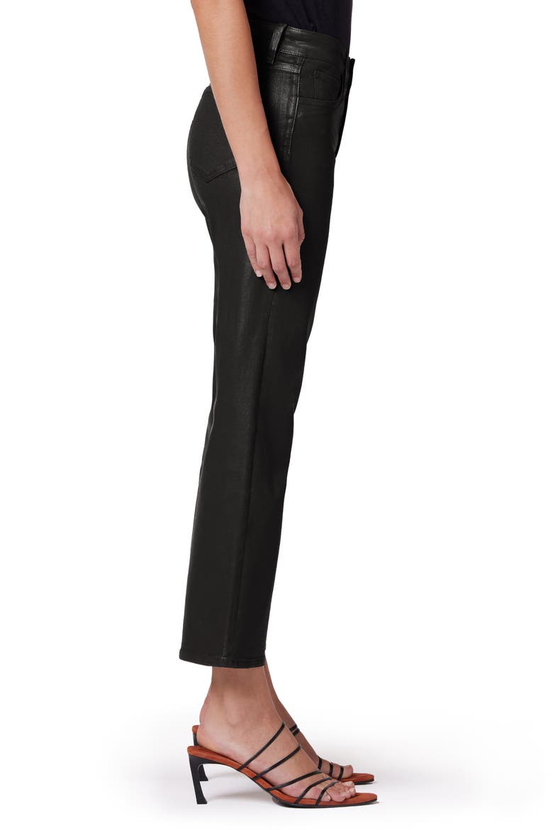 The Callie Coated High Waist Ankle Bootcut Jeans, Alternate, color, BLACK
