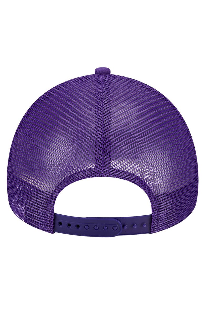 New Era Men's New Era Purple/Gold Los Angeles Lakers Tip Off A-Frame Trucker 9FORTY Adjustable Hat, Alternate, color, Purple