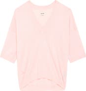 Zadig & Voltaire Wully Lico Embellished Linen Blend V-Neck Sweater