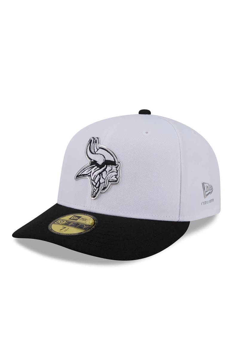 New Era Men's New Era White/Black Minnesota Vikings 2026 NFL Draft Pre-Curved 59FIFTY Fitted Hat, Main, color, White