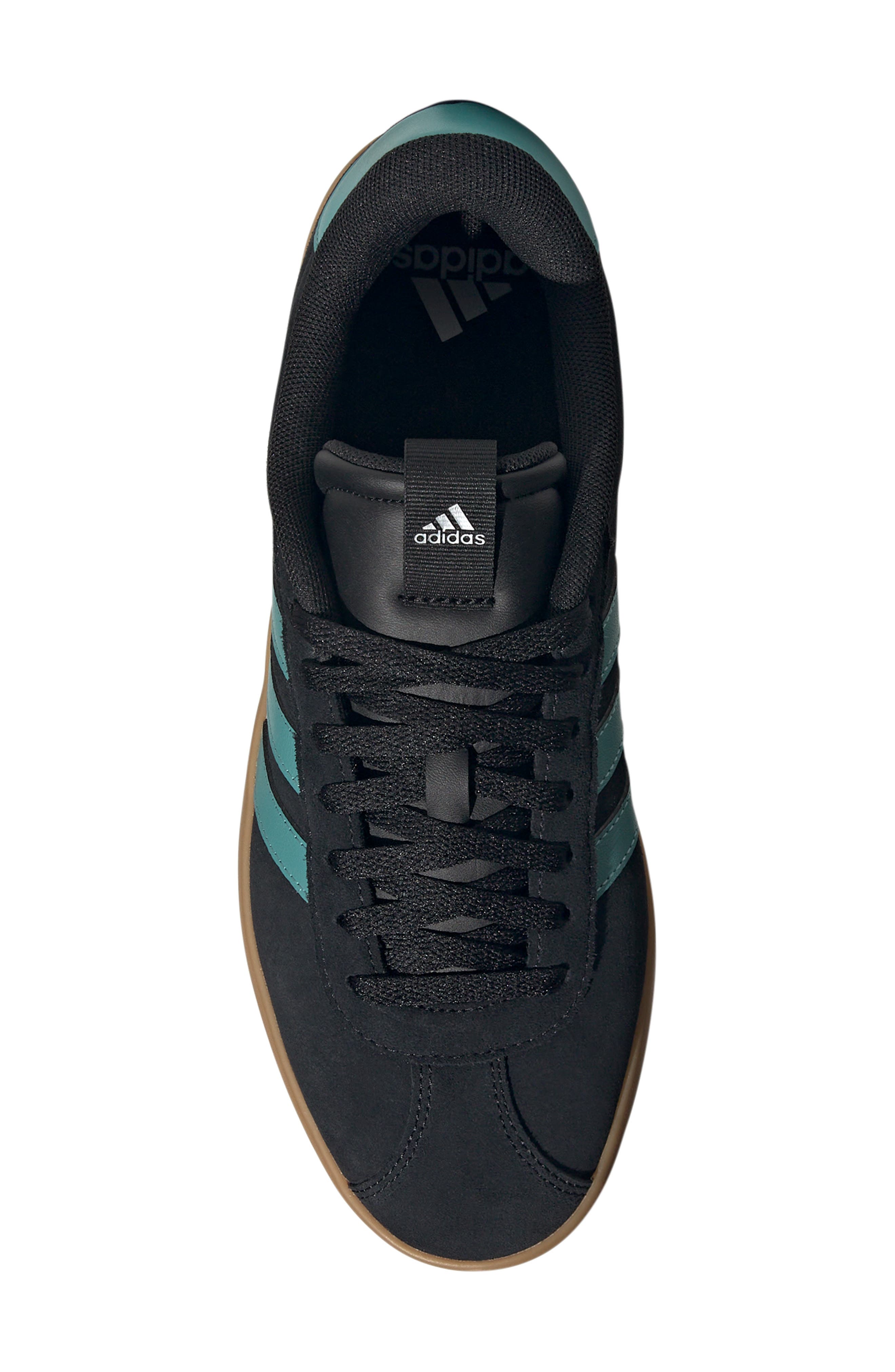 adidas VL Court 3.0 Sneaker, Alternate, color, Black/ Teal/ Silver Metallic