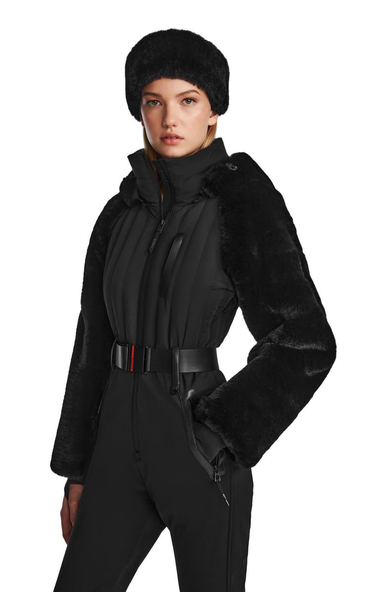 Rudsak DESTINY WOMEN'S ONE-PIECE SKI SUIT WITH FAUX FUR, Main, color,