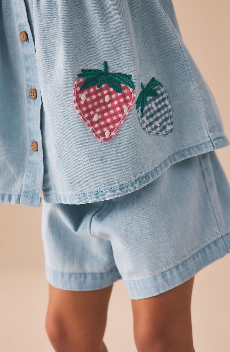 NEXT Kids' Denim Babydoll Top & Shorts Set, Alternate, color, Blue