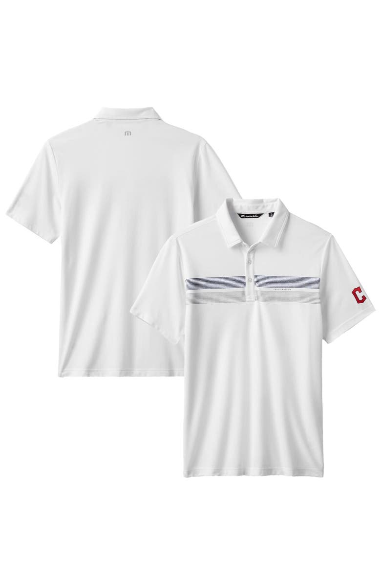 TravisMathew Men's TravisMathew White Cleveland Guardians Top Recruit Tri-Blend Polo, Alternate, color, White