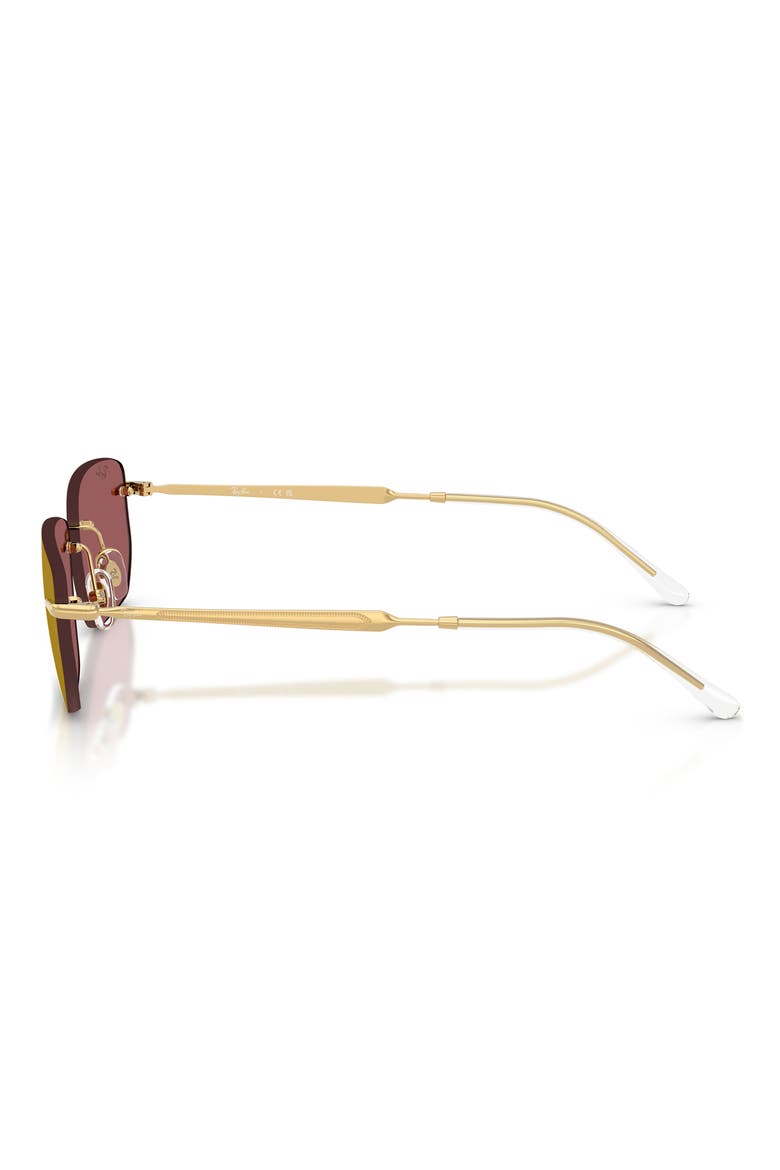 56mm Rimless Irregular Sunglasses, Alternate, color, ARISTA