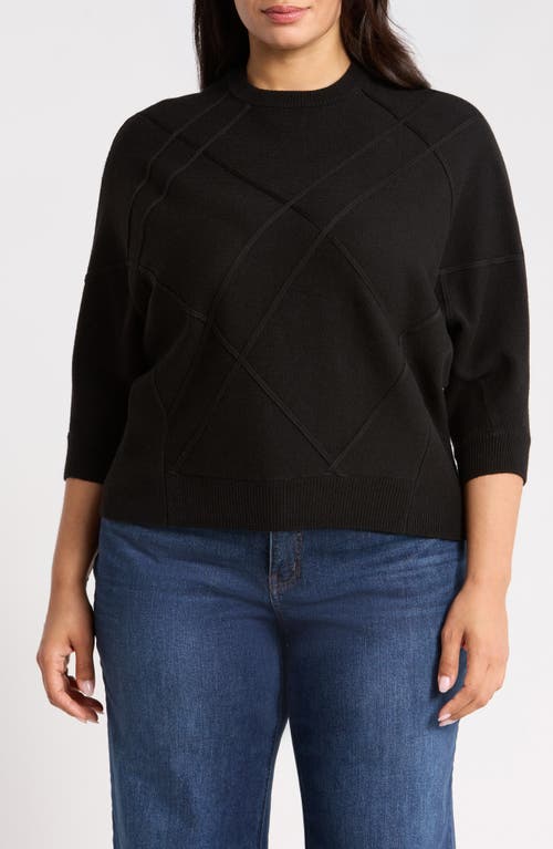 Wit & Wisdom Dolman Sleeve Crewneck Sweater In Black