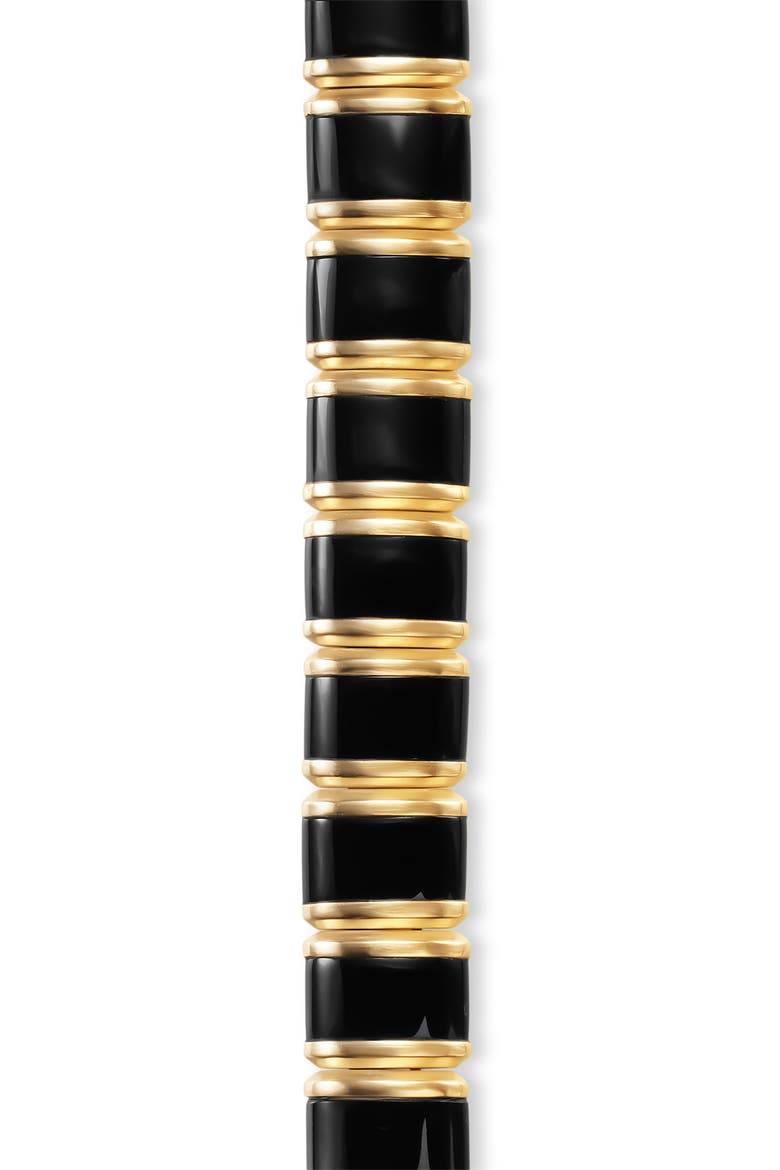 Men's Spiritual Beads Flat Bead Bracelet in 18K Yellow Gold with Lapis, 8mm, Alternate, color, GOLD