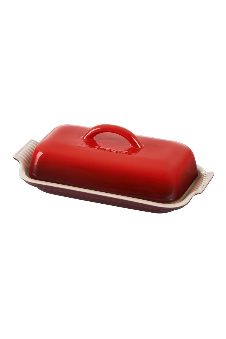 Heritage Butter Dish, Alternate, color, CERISE