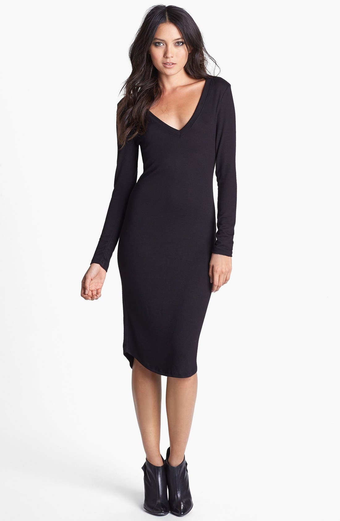 Madison & Berkeley V-Neck Midi Sweater Dress (Women) | Nordstrom