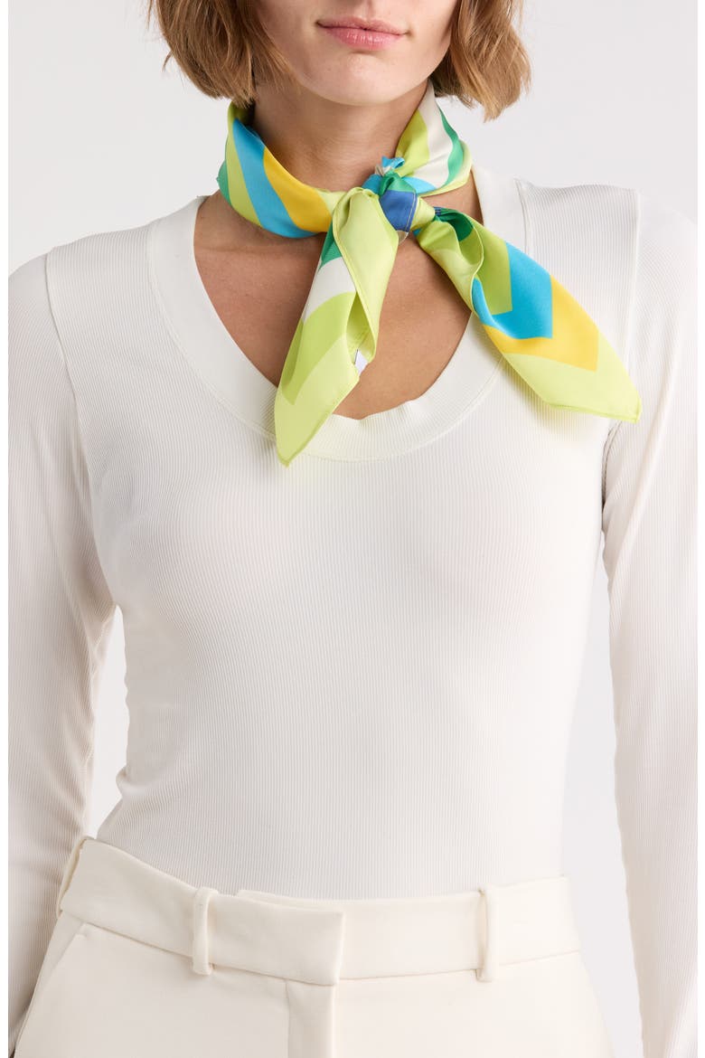 Intersecting Stripe Square Scarf, Main, color, LIME MULTI