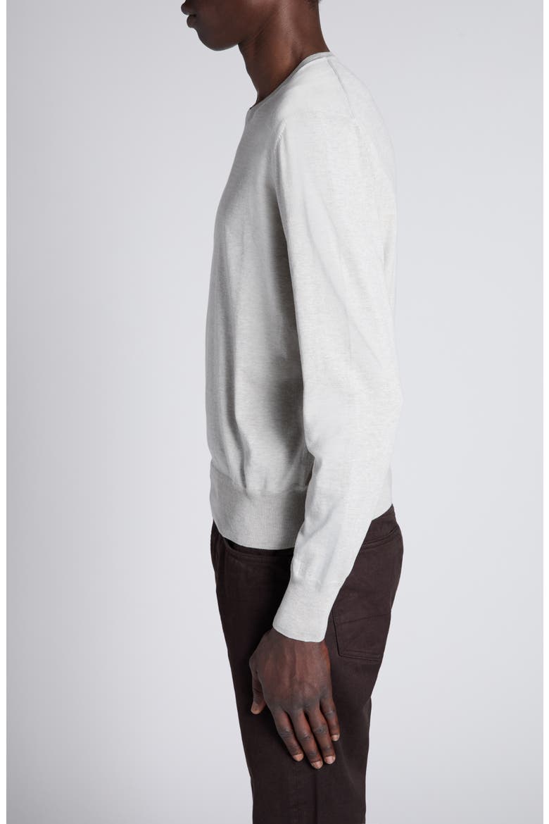 Cotton Crewneck Sweater, Alternate, color, IG030 LIGHT GREY