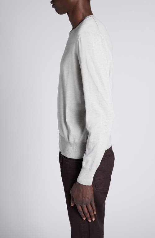Tom Ford Brown Lyocell Cotton Crew T-shirt In Ig030 Light Grey
